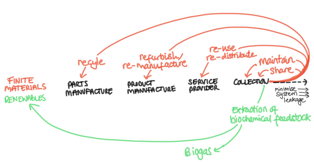 Diagram or how the circular economy works