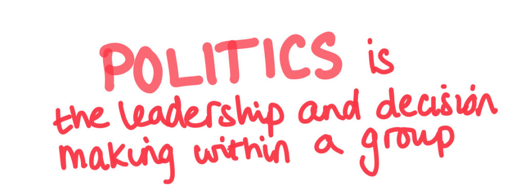 Handwritten definition pf politics